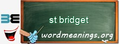 WordMeaning blackboard for st bridget